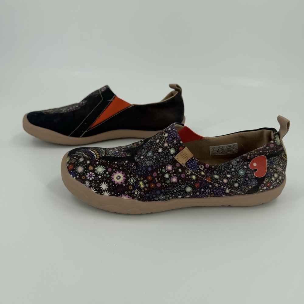 UIN Mens Size 9 Floral Art Slip On Loafers Casual Walking Comfort Shoes EU 42.5